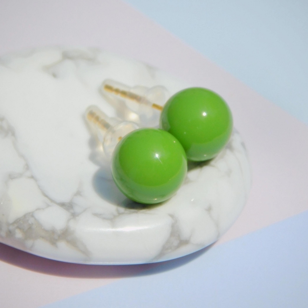 Green Stud Earrings